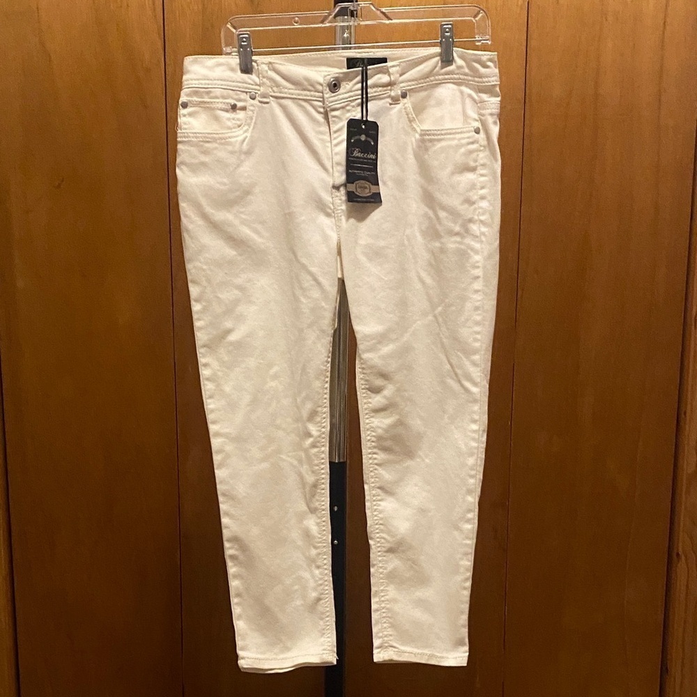 Baccini Authentic Quality White Denim Jeans